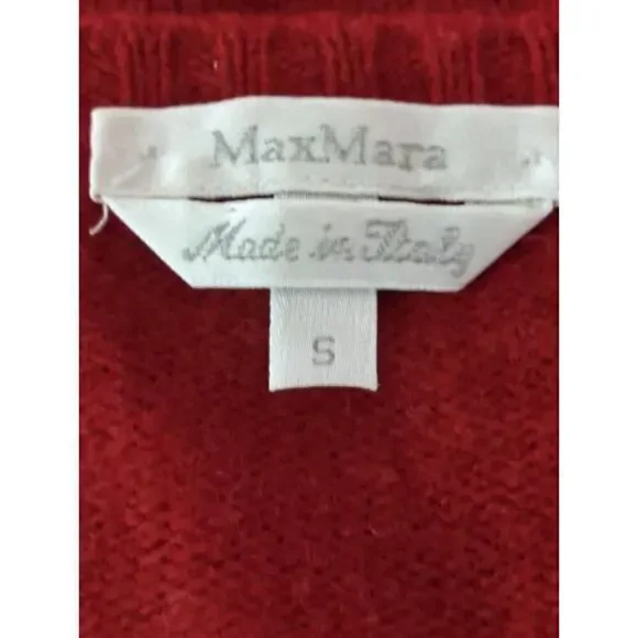 Max Mara Red V-Neck Oversized Cropped Pullover Sweater Size S - Picture 7 of 7